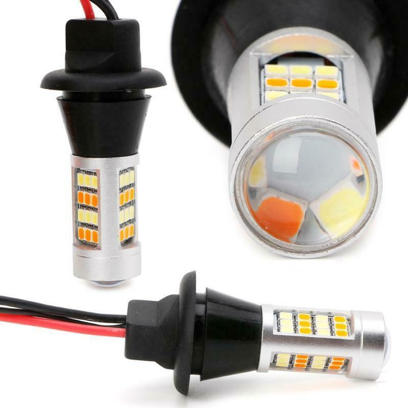 2 X T20 7440 42-LED 2835 50W Dual Color Switchback LED DRL Indicator Light Kit