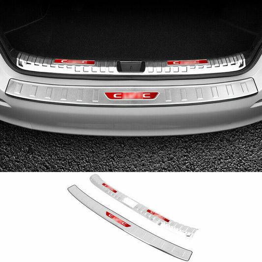2Silver Rear Bumper Protector Sill Scuff Plate Covers for Honda for Civic 2022-2023