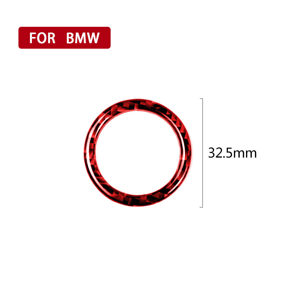 Red Carbon Fiber Engine Start Stop Switch Button Trim for BMW 3 Series E90 05-12