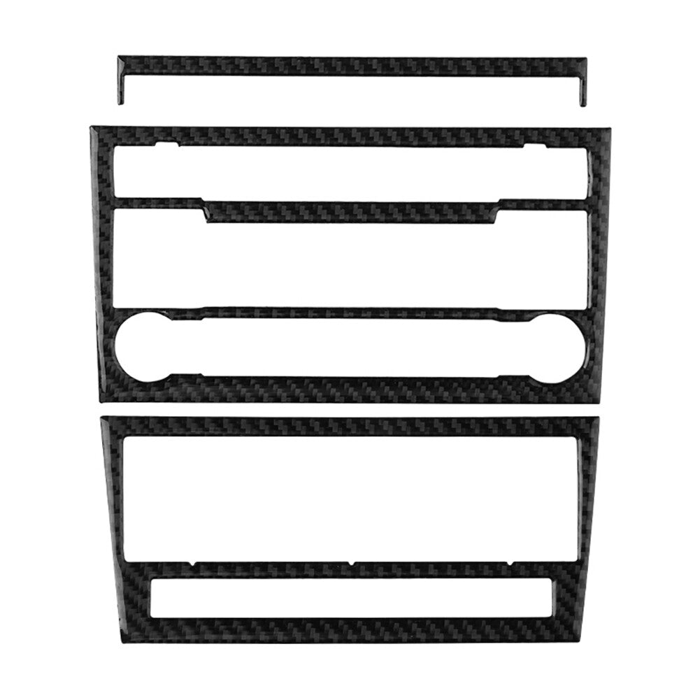 3Pcs Central CD Player Panel Trim Cover Carbon Fiber for Audi for A4 S4 2007-2008