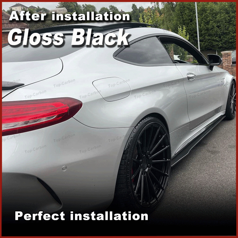 for BMW F80 M3 F82 M4 M2 for Benz W205 205CM Gloss Black Side Skirts Extension Lip