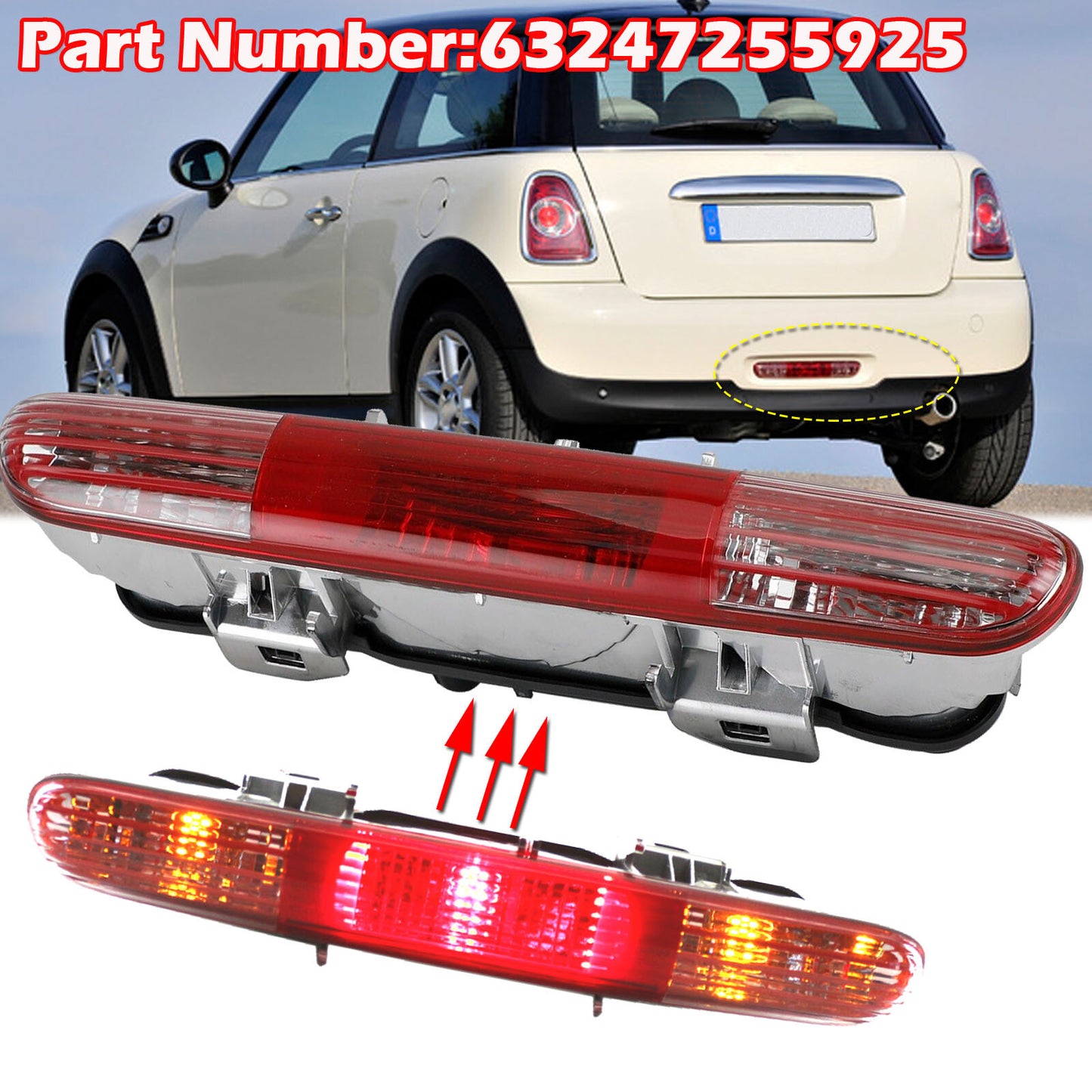 The rear red fog lights are compatible with for Mini Cooper R56 R57 R58 R59 (2011-2013). (3247255925-)