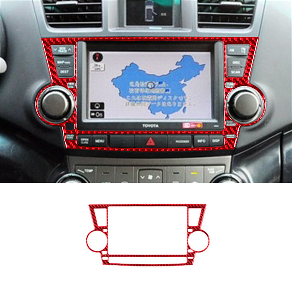 for Toyota Highlander 2008-2013 Central Navigation Display Frame Trim Cover Red