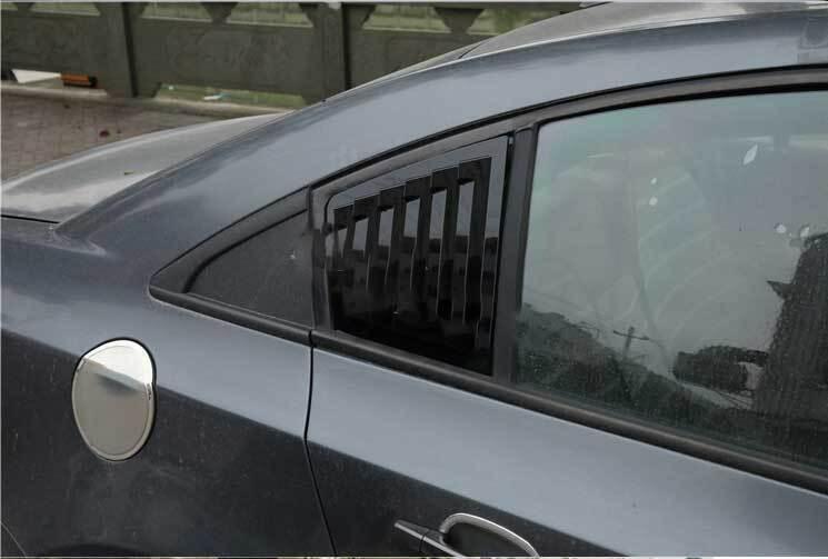 for Chevrolet for Cruze 2010-2016 Glossy Black Rear Quarter Window Louver Scoop Vent