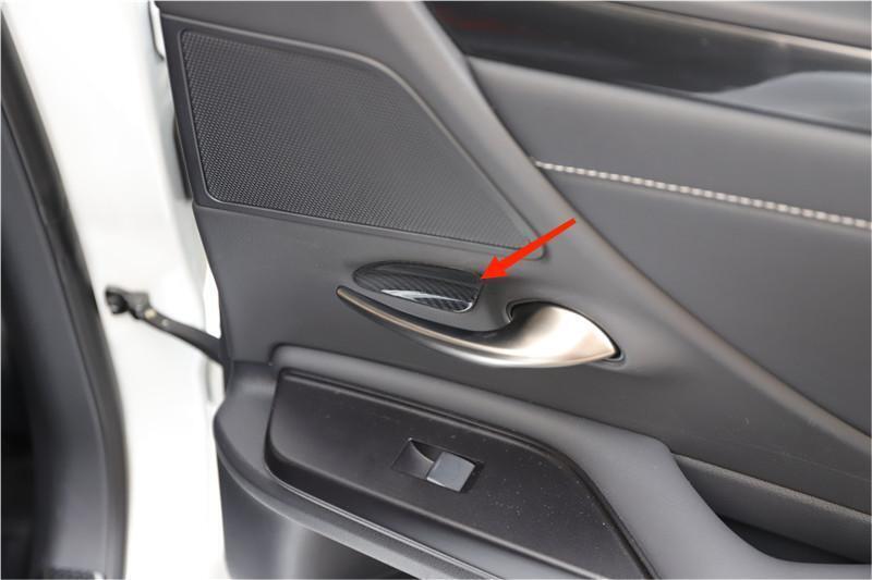 Inner Door Bowl Sticker Trim Inner 4PCS for Lexus for ES 2018-21 Black Carbon Fiber