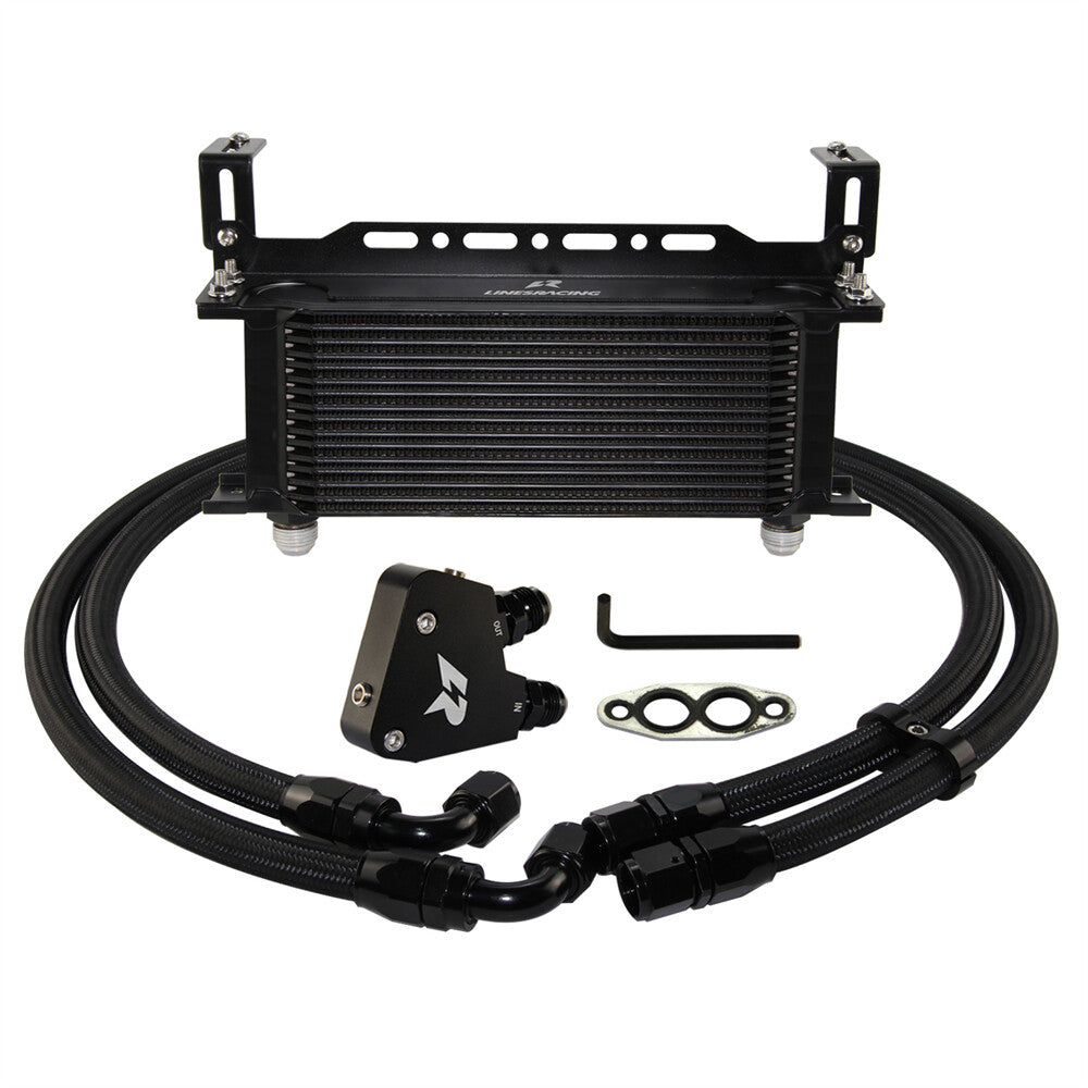 16 Row Engine Oil Cooler Kit For LS1 LS2 LS3 LS6 LS7 4.8L 6.0L 6.2L GM CK Black