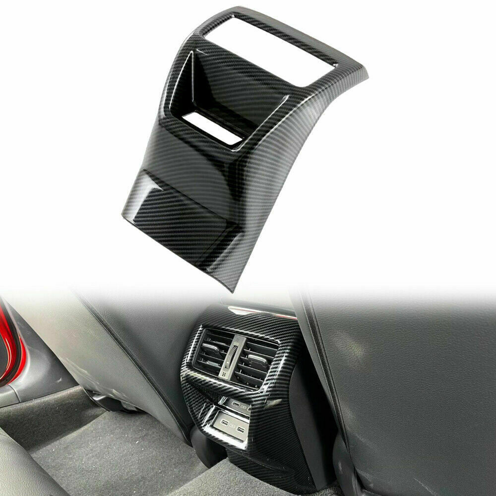 for Honda for Civic 2022-23 Carbon Fiber Rear Air Vent Outlet Panel Anti-kick Cover