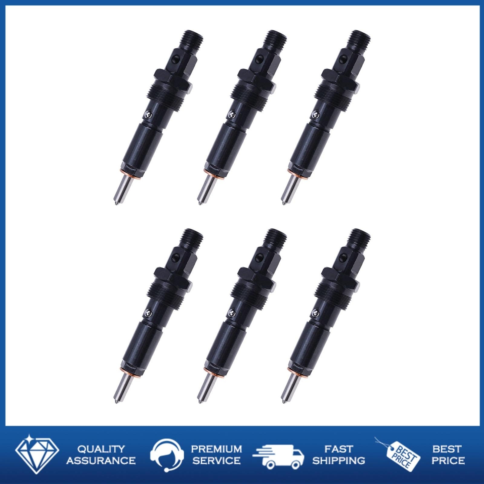 6X Fuel Injector 3800672 0432133780 For 5.9L B-Series for Iveco Case JX1095C