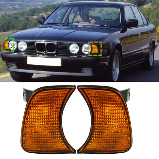 Pair for BMW 5-Series E34 1989 1990-1995 Amber Corner Lights Turn Signals light