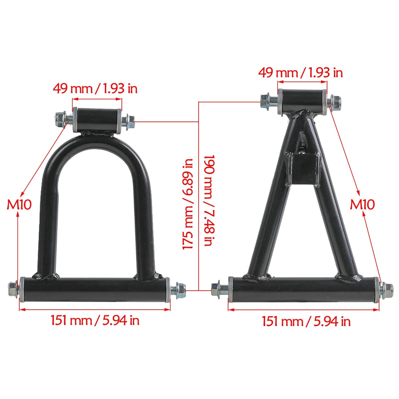 Upper/lower control arms and suspension damping kits for all-terrain vehicles, four-wheeled bicycles, off-road vehicles, go-karts