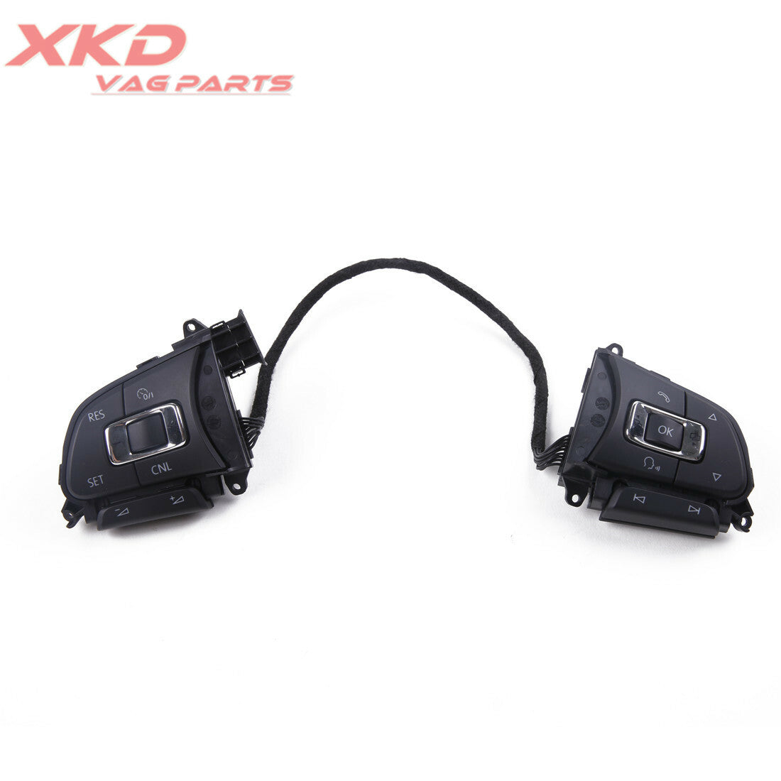 The black chrome steering wheel with multi-function buttons is suitable for the for Volkswagen for Tiguan 2017, 2018, and 2019 models.