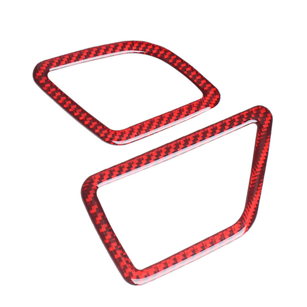 Red Carbon Fiber Dashboard Air Vent Outlet Trim for BMW 5 Series F10 2011-2017