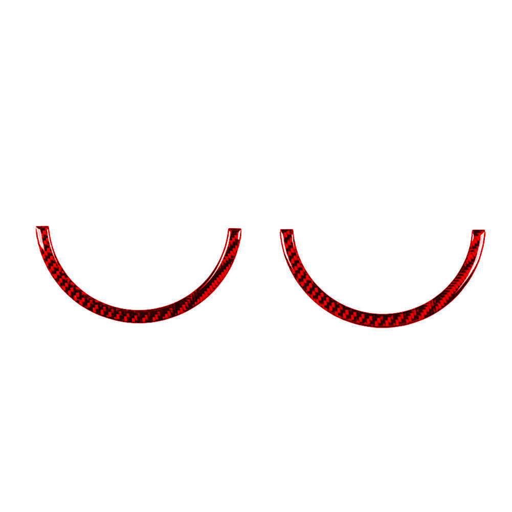 2x Red Carbon Fiber Interior Decor Door Handle Cover Trim For 2012-2015 for Fiat 500