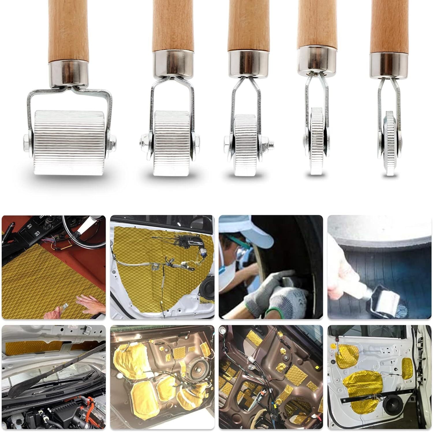 5-piece metal mounting tool set for car noise reduction rollers