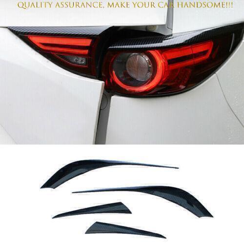 for Mazda CX-5 2017-2021 Carbon Fiber Rear Tail Light Lamp Eyebrow Strip Trim 4X