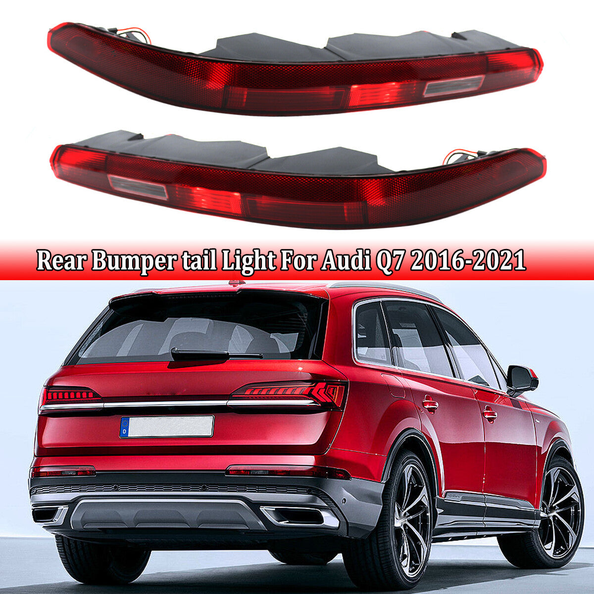 A pair of rear lower bumper LED reflector turn signals for the for Audi Q7 2016 - 2021 EU.