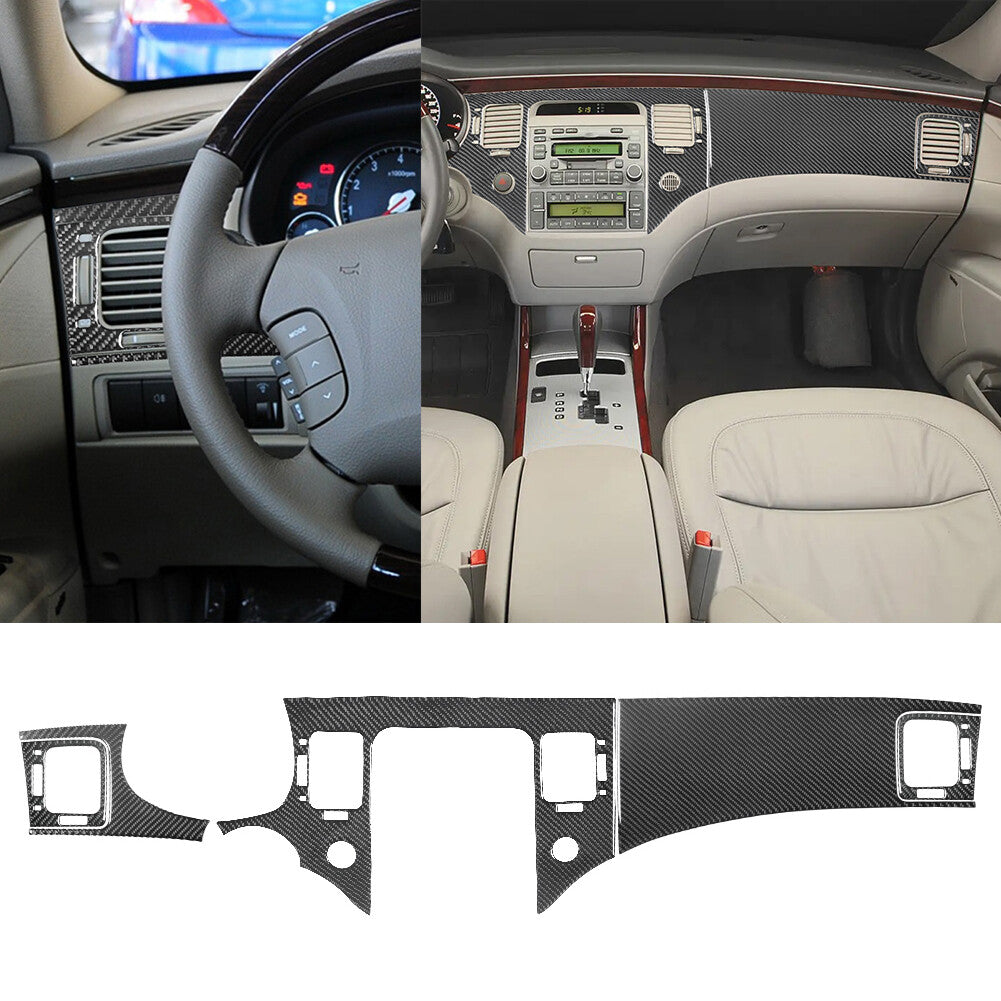 5Pcs Carbon Fiber Interior Dashboard Kit Cover Trim for Hyundai Azera 2006-2011