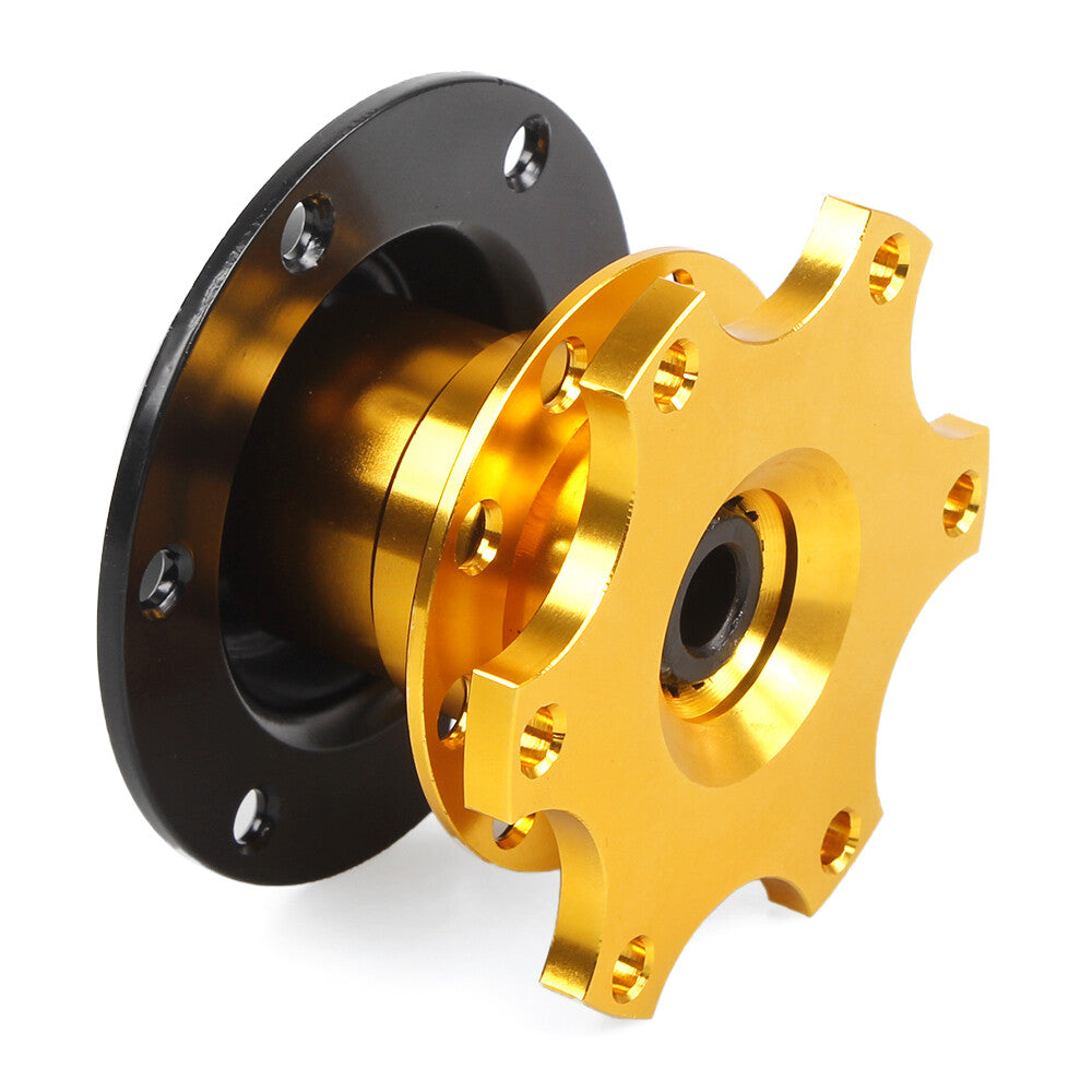 Gold 6-Holes Steering Wheel Quick Release Snap off Hub Adapter Boss Kit