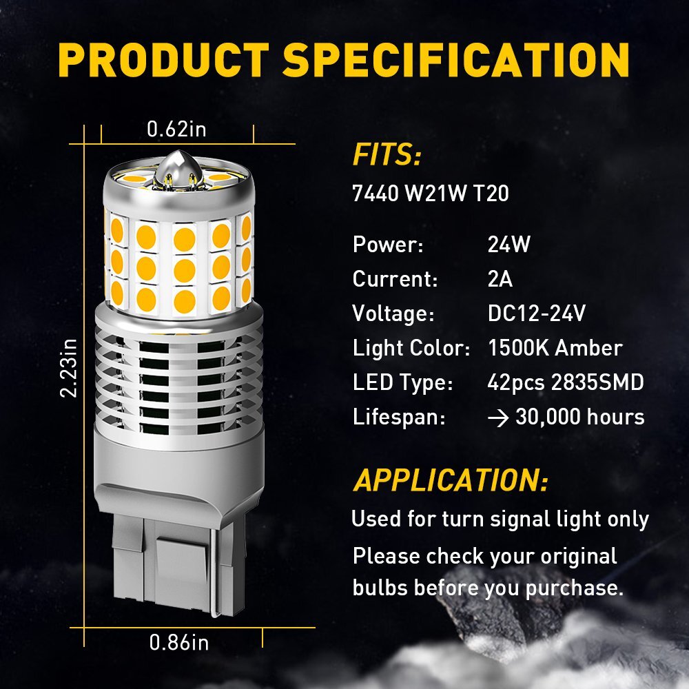 7443 7440 7444 Mystery LED Canbus Anti-Red Light