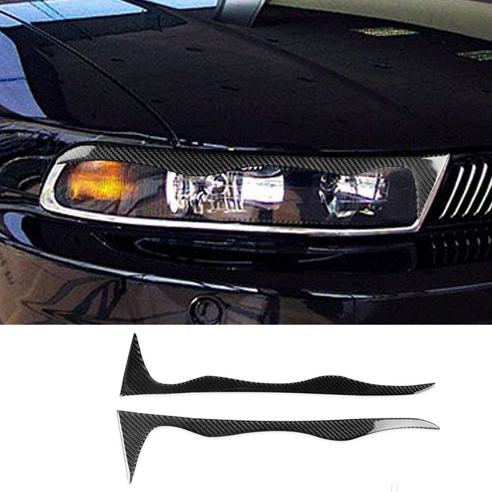 Carbon Fiber Headlight Eyelids Eyebrow Cover Fit for Mitsubishi Galant 1997-2002