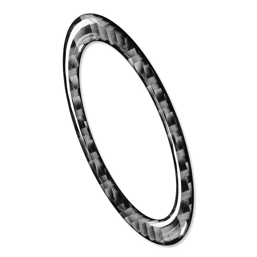 for Ford Mondeo 2013-19 Carbon Fiber Steering Wheel Center Ring Cover Trim Black