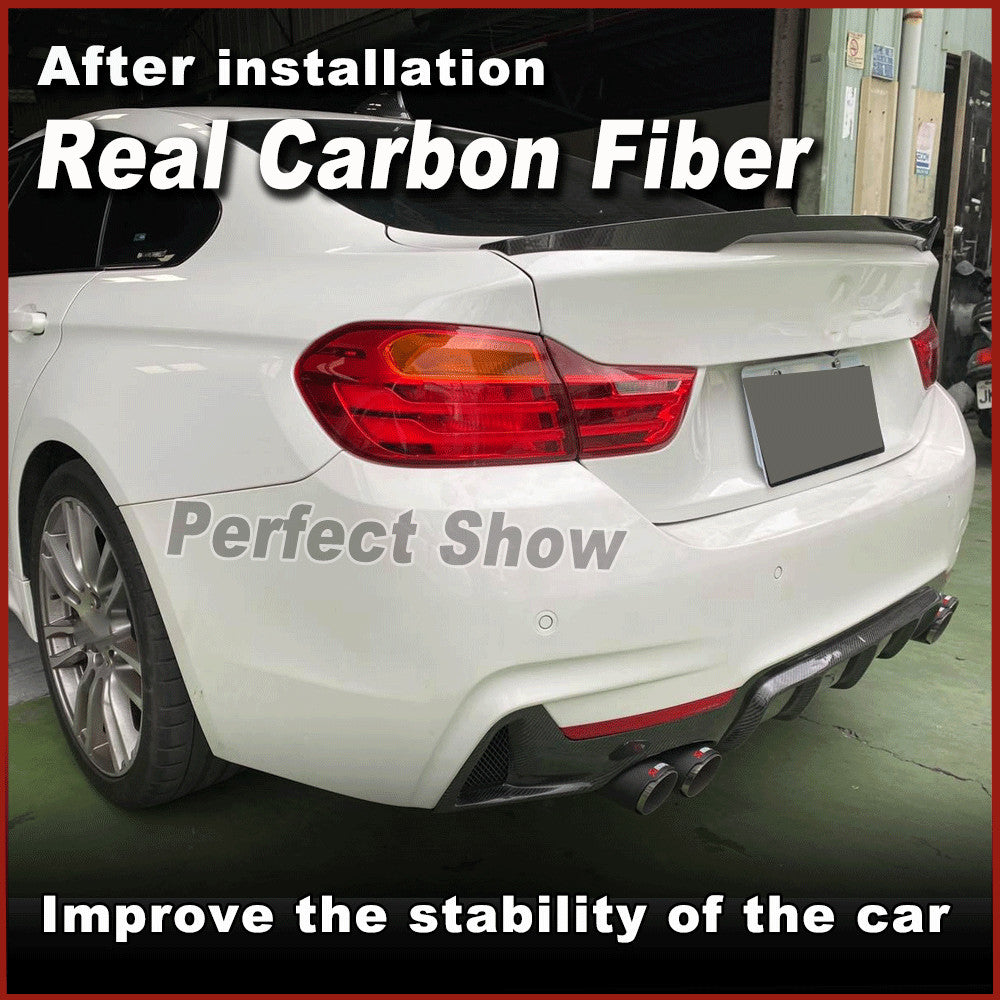 for BMW F32 F33 F36 4Series M-Sport M-Tech 14-18 REAl Carbon Rear Diffuser Quad