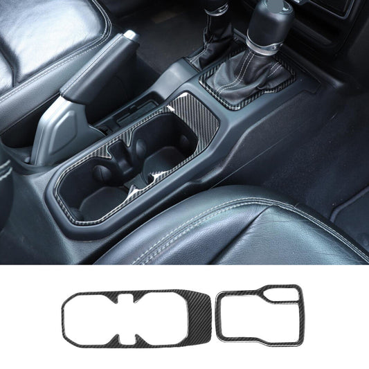 for Jeep for Wrangler JL JT 2018+ Gear Shift Panel Water Cup Holder Cover ABS Carbon