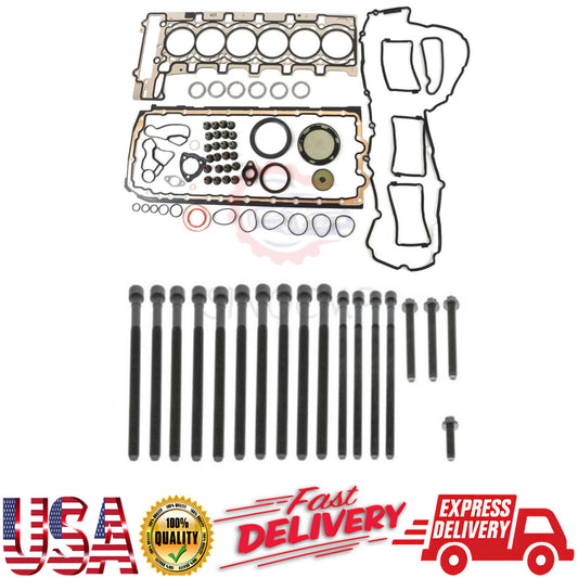 N55 Overhaul Gasket Kit + HEAD BOLTS 11122165470 Fits for BMW 335i X3 X5 X6 E90