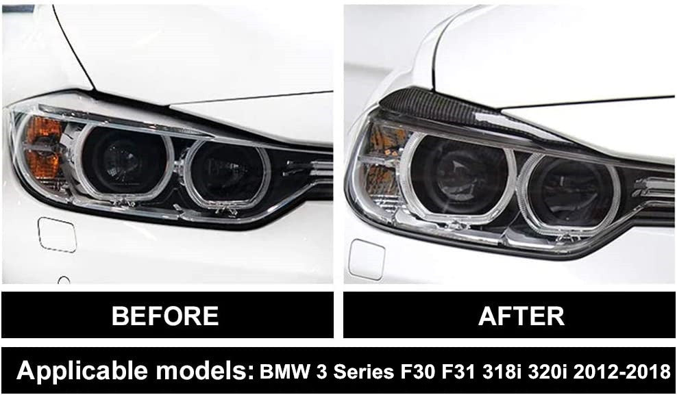 1 Pair for 2012-2018 for BMW F30/F31 Gloss Black Headlight Eyebrow Cover Eyelid Trim