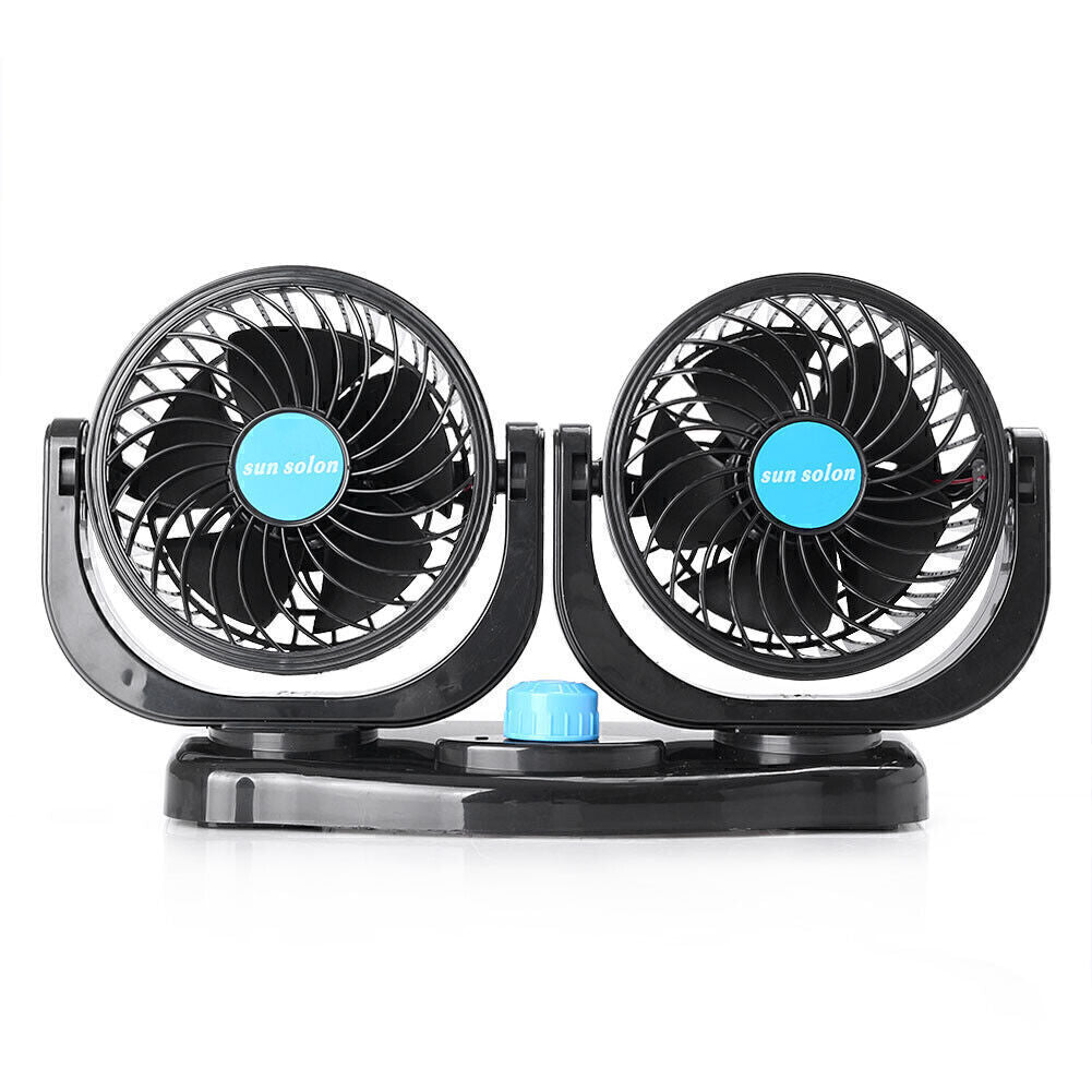 All-Round Portable 12V Car Vehicle Truck Air Fan Adjustable Cooler Black