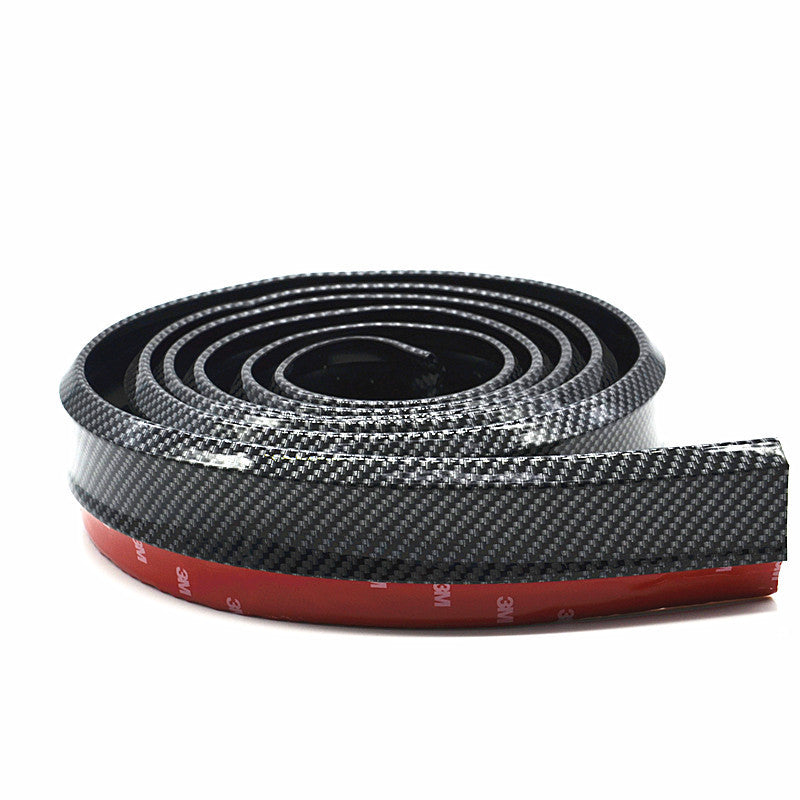 Car Carbon Fiber Front Bumper Lip Splitter Chin Spoiler Skirt Rubber Protector
