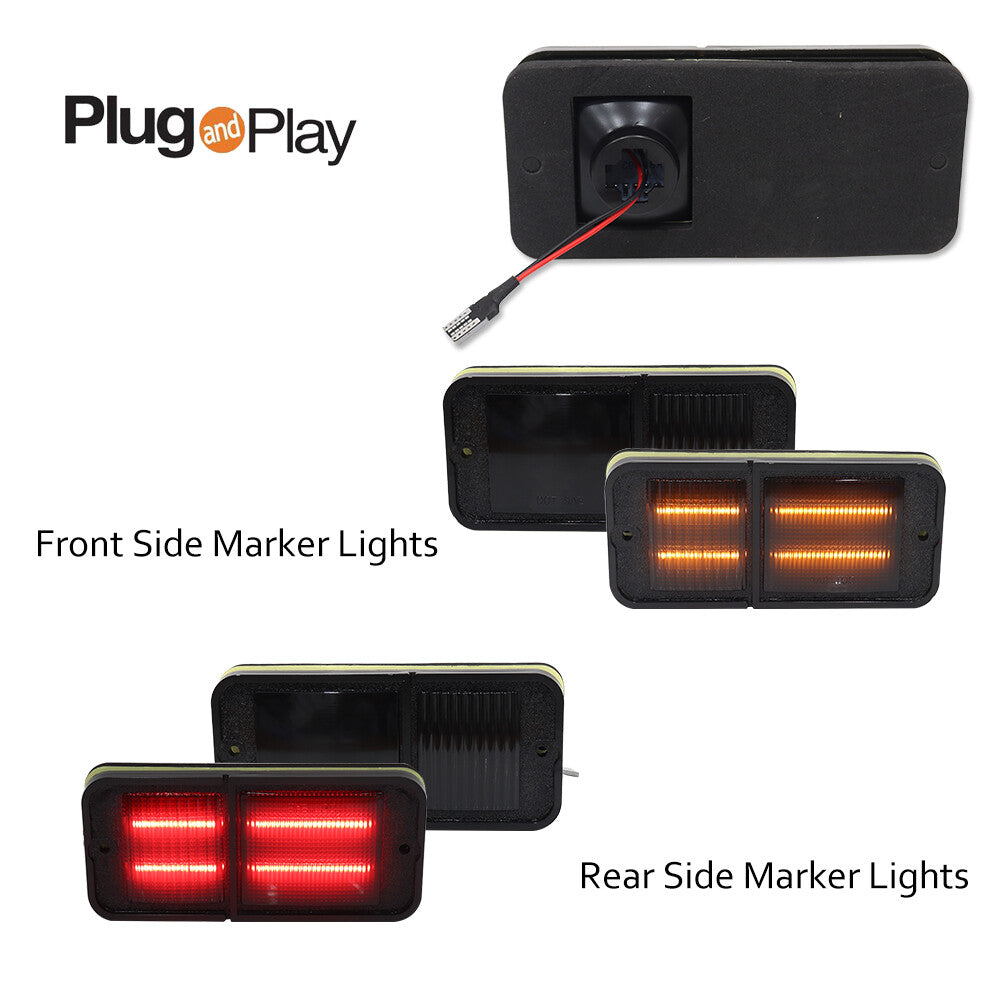 Four smoked LED front and rear marker lights for 68-72 for Chevrolet for GMC C/K trucks.