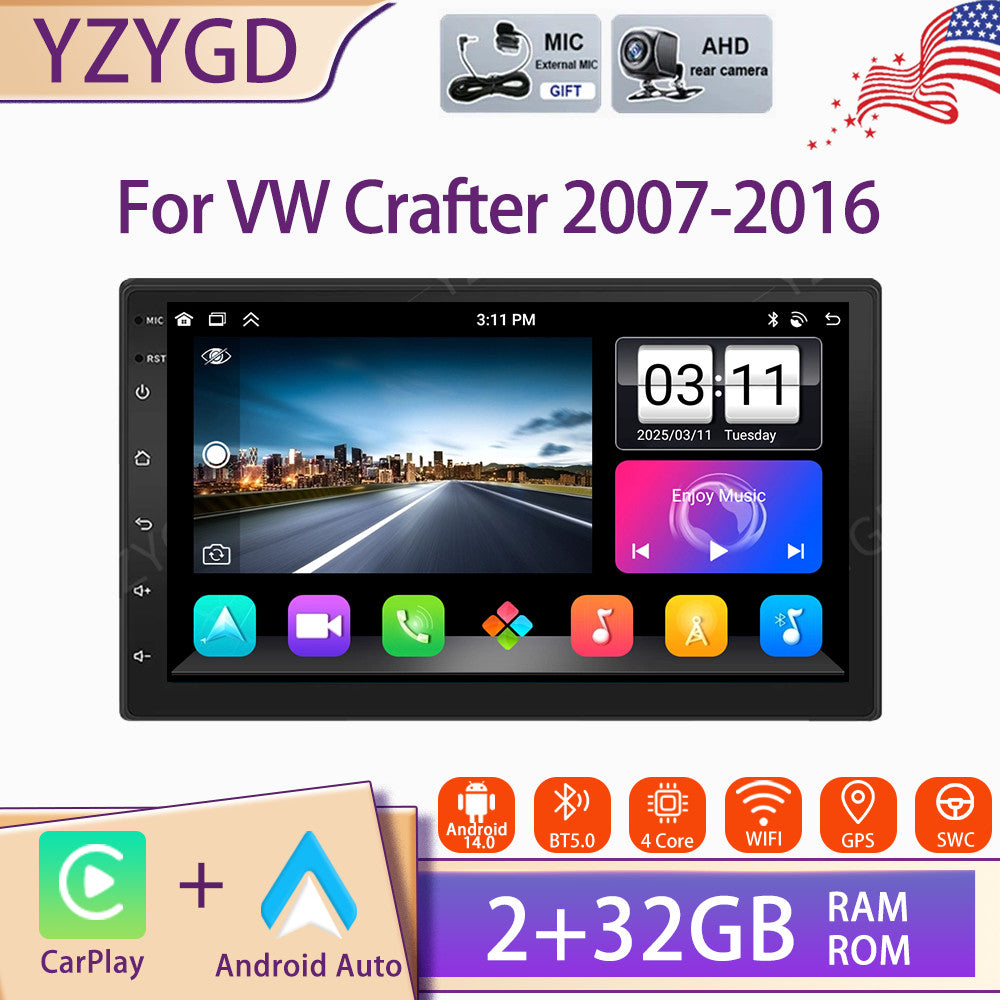 7 for VW Crafter 2007-2016 Android 14 CarPlay Car Stereo Radio GPS Navi Screen