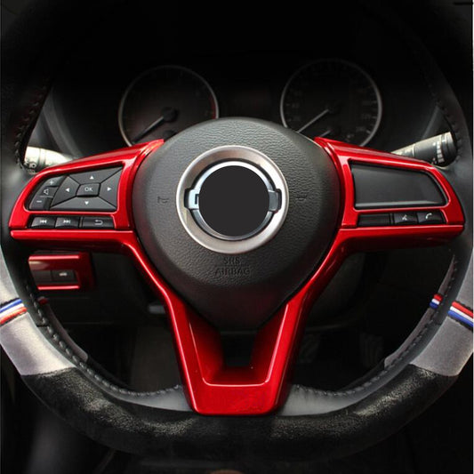 Suitable for Nissan Sentra 2020 - 2023, 3-piece ABS steering wheel trim, red.