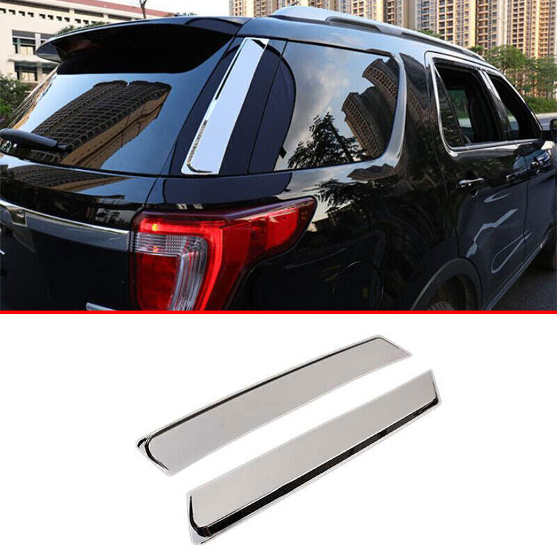 2PC Chrome Rear Wing Side Spoiler Moulding Cover Trim for Ford Explorer 16-2019