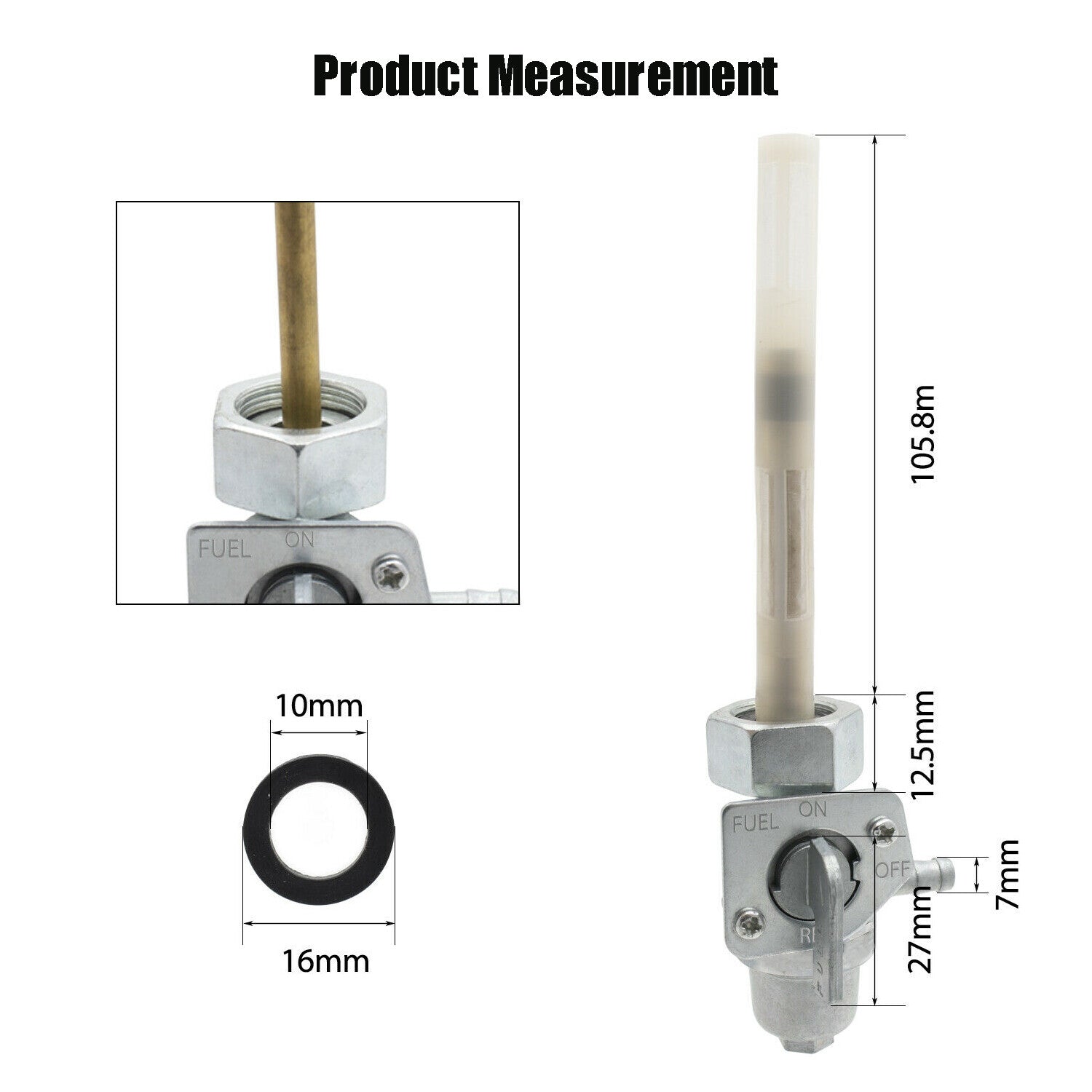 Fit for HONDA CBX Super Sport CBX1000 Petcock Fuel Tank Switch Valve 1970-81 M18