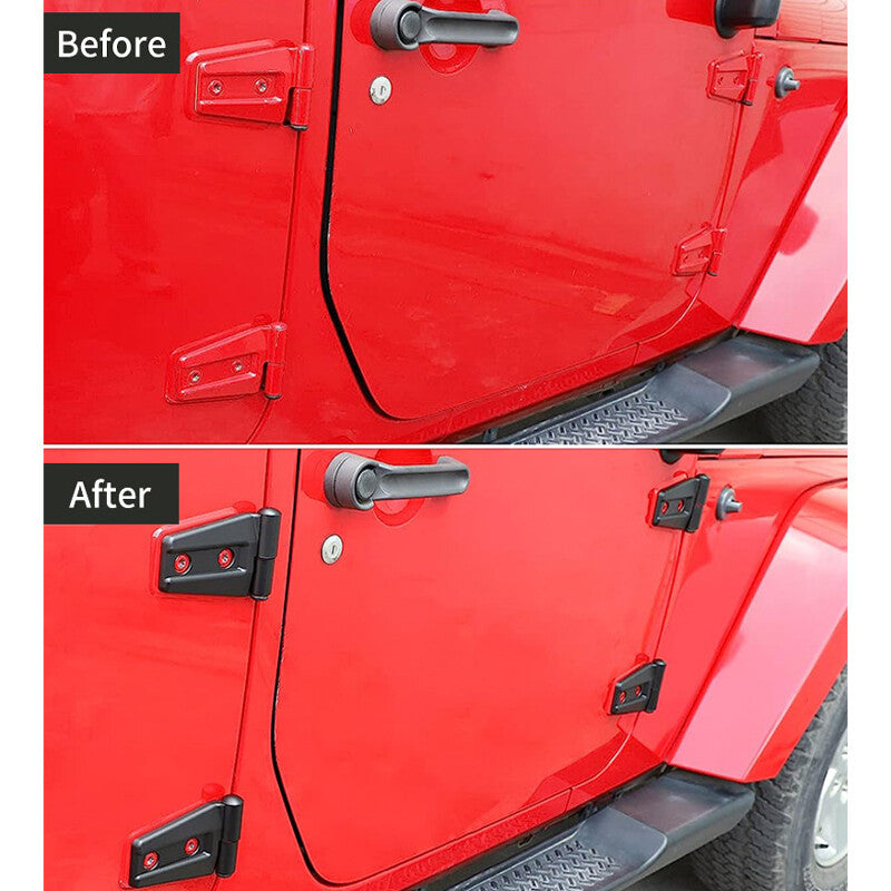 8¡Á Black Car Hood Hinge Door Hinge Cover Trim for Jeep for Wrangler JK JKU 2007-2018