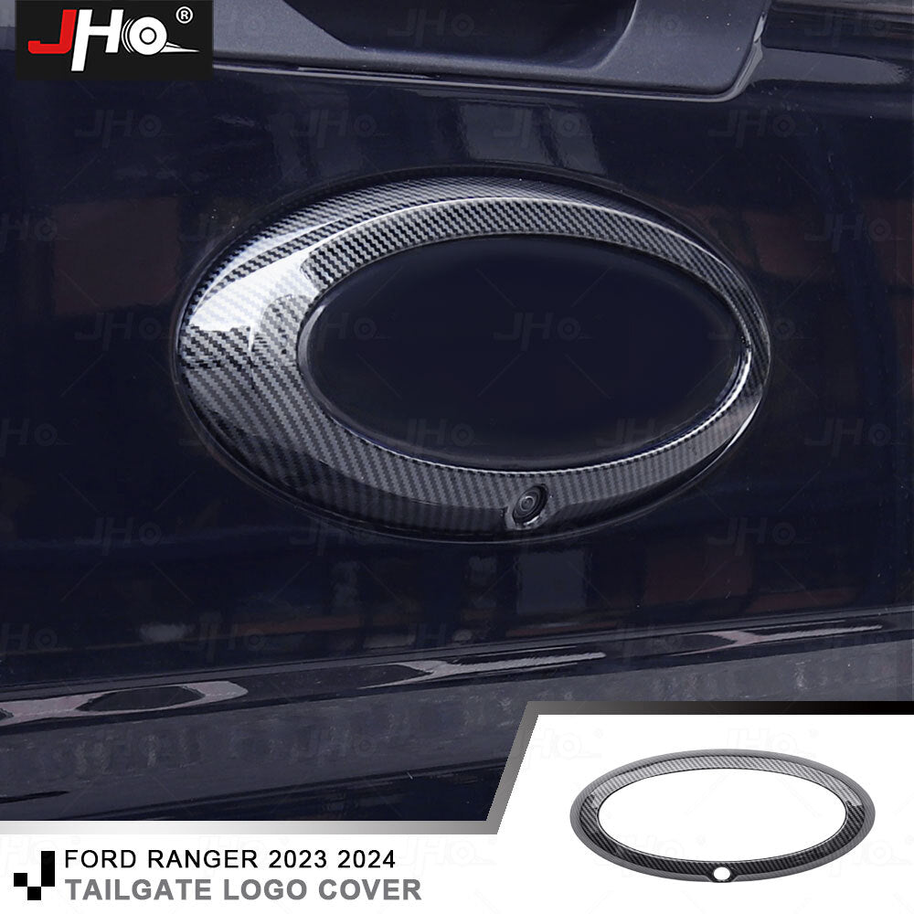 ABS Carbon Fiber Rear Tailgate Emblem Logo Cover Trim for Ford Ranger 2023-2024