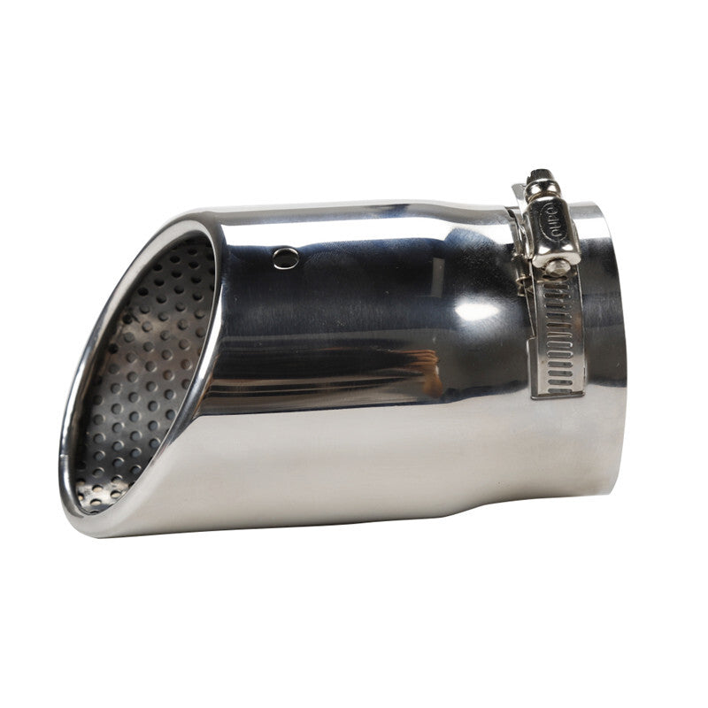 1x Car Chrome Silver 87mm Mufflers Rear Tail Exhause Pipe Steel Exhaust Tip Tube