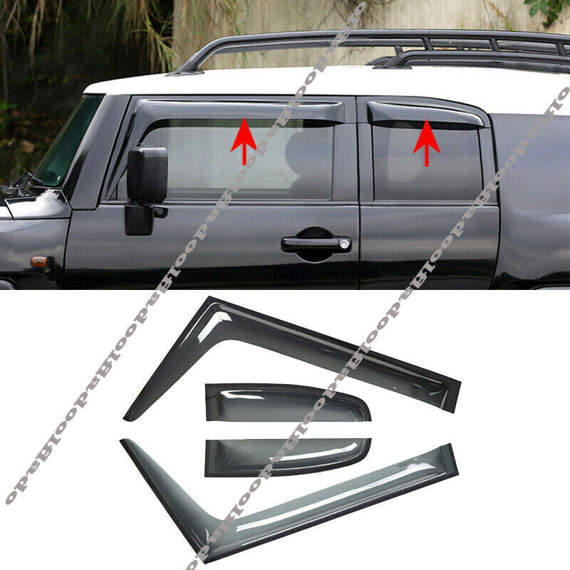 4P for Toyota FJ Cruiser 2006-2020 Door Window Vent Visor Sun Rain Guard Shade