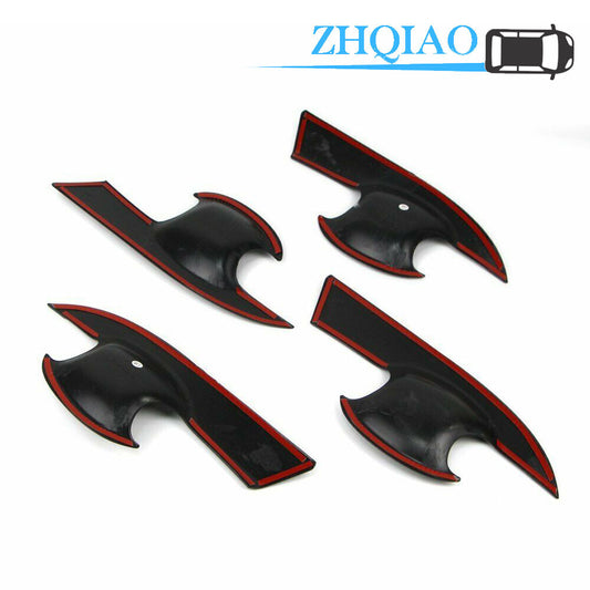 Black Carbon Fiber Style Door Handle Bowl Cover Trim Fits for Honda for Civic 2016-2018