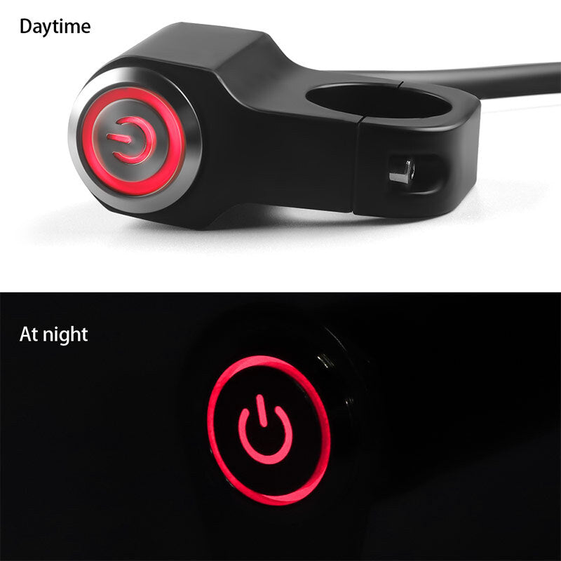 7/8 Handlebar Headlight Fog Light Switch On/Off LED Red Motorcycle Dirt Bike US