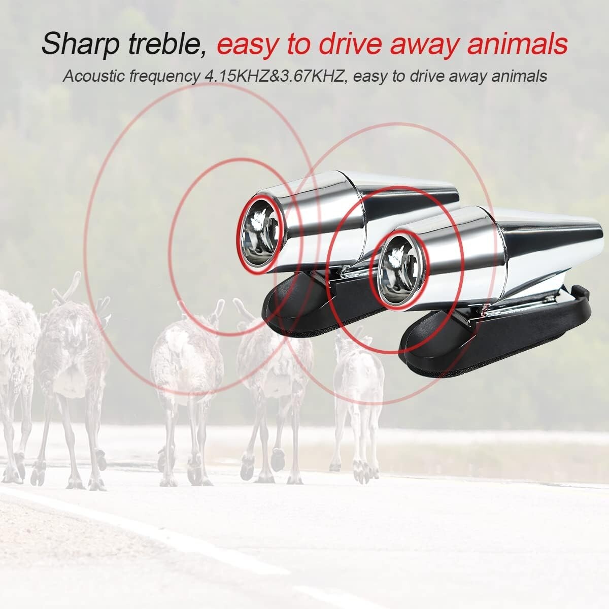 4Silver Universal Elk-Deer-Animal Alert Warning Whistles System 4 Car/Truck/Bike