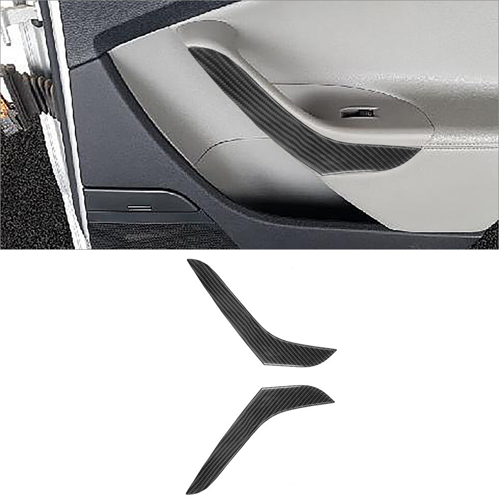 2X Carbon Fiber Rear Door Armrest Trim for Volkswagen for Passat 2006-2011