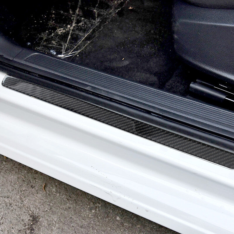 Carbon Fiber Door Sill Scuff Pedal Protect Cover Trim for VW for Golf MK7 2014-2019