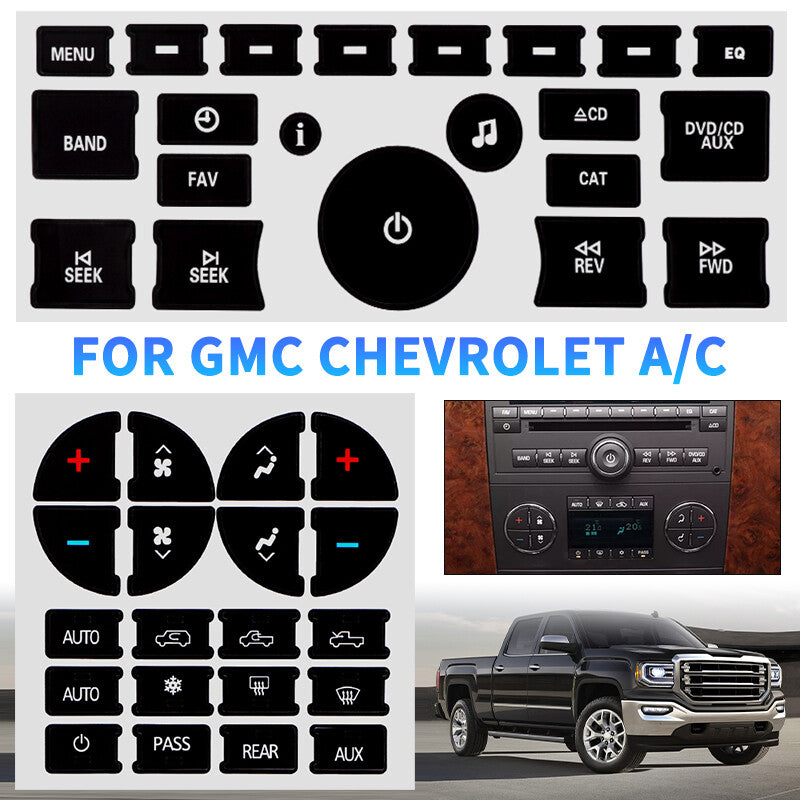 A/C Climate Control Radio Button Repair Decal Sticker fit for GMC for Chevrolet for Buick