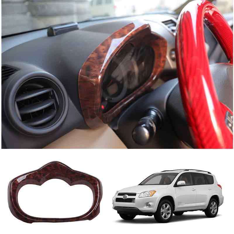 Wood Grain Inner Dashboard Panel Frame Cover Trim Fit for Toyota RAV4 2006-2012