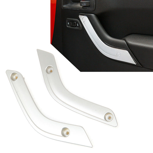 2Pcs Silver Interior Door Handle Cover Trim for Jeep for Wrangler JK 2011 2012-2017
