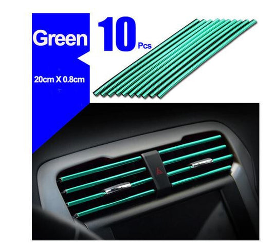Green decorative strip for car air conditioning sockets suitable for Chrysler