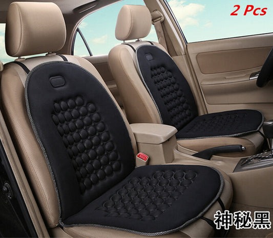 2x Universal Black Car Foam for Seat Mat Padded Cushion Massage Therapy Beads Cover